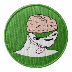 Шеврон круглый Wojak meme brain - FATLINE Шеврон круглый Wojak meme brain