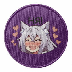 Шеврон круглый Влюбленная девочка с ушками - FATLINE Шеврон круглый Влюбленная девочка с ушками