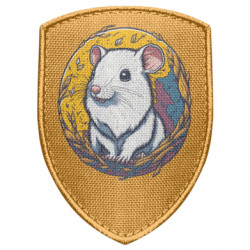 Шеврон щит Білий щур - FATLINE Шеврон щит Білий щур