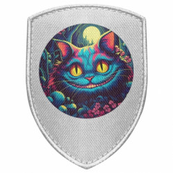 Шеврон щит Чеширський кіт усмішка Аліса в країні чудес - FATLINE Шеврон щит Чеширський кіт усмішка Аліса в країні чудес