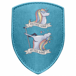 Шеврон щит До и После Вина Единорог - FATLINE Шеврон щит До и После Вина Единорог