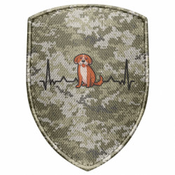 Шеврон щит Dog and pulse - FATLINE Шеврон щит Dog and pulse