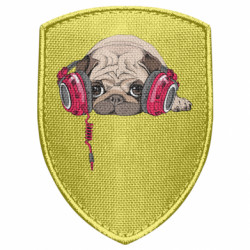Шеврон щит Doug the pug - FATLINE Шеврон щит Doug the pug