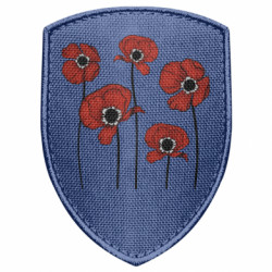 Шеврон щит Квіти навколо слідів від куль - FATLINE Шеврон щит Квіти навколо слідів від куль