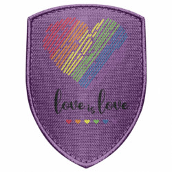 Шеврон щит love is love, Радужное сердце - FATLINE Шеврон щит love is love, Радужное сердце