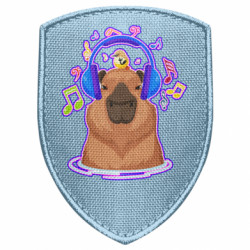 Шеврон щит Музыкальная Капибара - FATLINE Шеврон щит Музыкальная Капибара