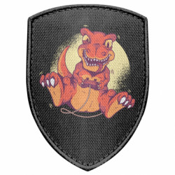 Шеврон щит Playing dinosaur - FATLINE Шеврон щит Playing dinosaur