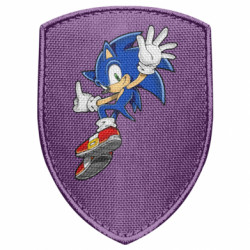 Шеврон щит Sonic and the jump - FATLINE Шеврон щит Sonic and the jump