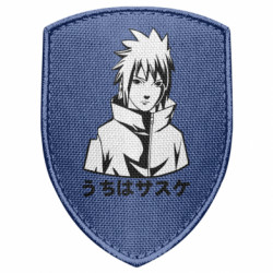 Шеврон щит Uchiha Sasuke Black And White Art - FATLINE Шеврон щит Uchiha Sasuke Black And White Art