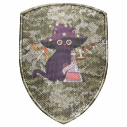 Шеврон щит Відьомський кіт - FATLINE Шеврон щит Відьомський кіт