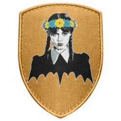 Шеврон щит Wednesday Addams UA - FATLINE Шеврон щит Wednesday Addams UA