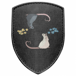 Шеврон щит Закохані пацюки - FATLINE Шеврон щит Закохані пацюки