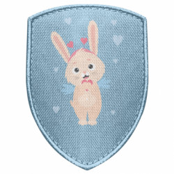 Шеврон щит Закоханий заєць валентинчик - FATLINE Шеврон щит Закоханий заєць валентинчик