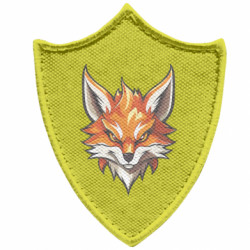 Шеврон загострений щит Портрет лисиці з прищуром очей - FATLINE Шеврон загострений щит Портрет лисиці з прищуром очей