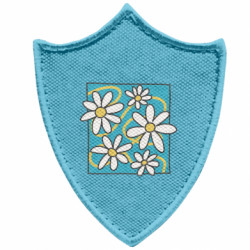 Шеврон загострений щит Ромашки на блакитному - FATLINE Шеврон загострений щит Ромашки на блакитному