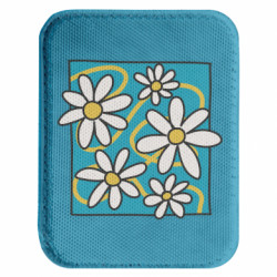 Шеврон закругленный прямоугольный Ромашки на голубом - FATLINE Шеврон закругленный прямоугольный Ромашки на голубом