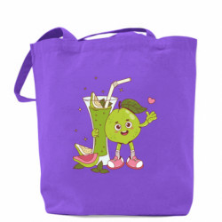 Шоппер Гуава персонаж с зеленым коктейлем - FATLINE Шоппер Гуава персонаж с зеленым коктейлем