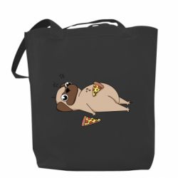 Шоппер Pug loves pizza - FATLINE Шоппер Pug loves pizza