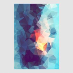 Стикер Blue low poly - FATLINE Стикер Blue low poly