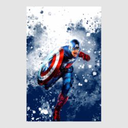 Стикер Captain America and splashes - FATLINE Стикер Captain America and splashes