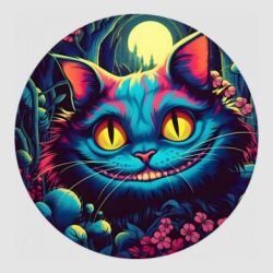 Стікер Чеширський кіт усмішка Аліса в країні чудес - FATLINE Стікер Чеширський кіт усмішка Аліса в країні чудес