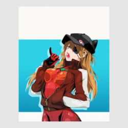 Стикер Evangeleon Asuka and Chupa Chups