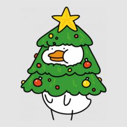 Стикер Гусь и елка. - FATLINE Стикер Гусь и елка.