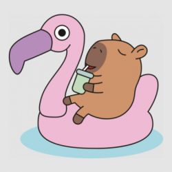 Стикер Капибара чилит - FATLINE Стикер Капибара чилит