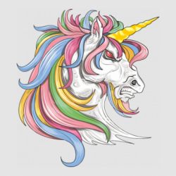 Стикер Лошадь с цветной гривой
