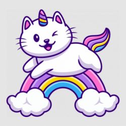 Стікер Котик-единорог - FATLINE Стікер Котик-единорог