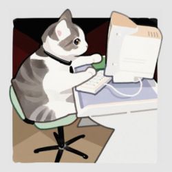 Стікер Котик програміст арт - FATLINE Стікер Котик програміст арт