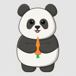 Стикер Милая панда с морковкой - FATLINE Стикер Милая панда с морковкой