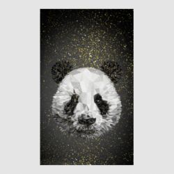 Стикер Panda low poly and gold - FATLINE Стикер Panda low poly and gold