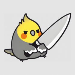 Стикер Попугай с ножом - FATLINE Стикер Попугай с ножом