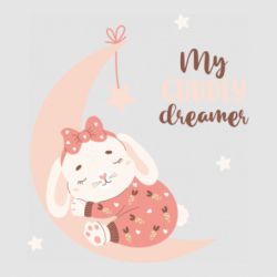 Стикер Спящий зайчик на Луне