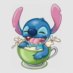 Стикер Стич в кофе - FATLINE Стикер Стич в кофе