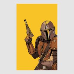 Стикер The Mandalorian background yellow - FATLINE Стикер The Mandalorian background yellow