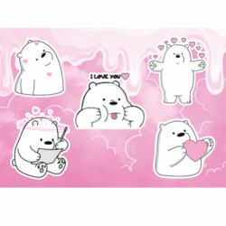 Стікерпак Білі ведміді кохання - FATLINE Стікерпак Білі ведміді кохання