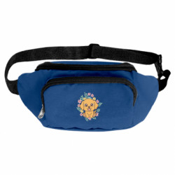 Сумка-бананка Собака флорист в цветках - FATLINE Сумка-бананка Собака флорист в цветках