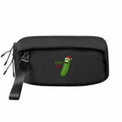 Сумка-бананка премиум Cucumber Rick in a Christmas hat - FATLINE Сумка-бананка премиум Cucumber Rick in a Christmas hat