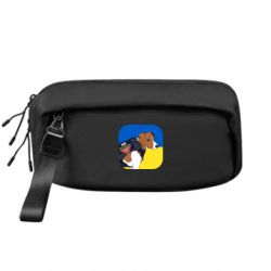 Сумка-бананка преміум Патрон на фоні прапор - FATLINE Сумка-бананка преміум Патрон на фоні прапор