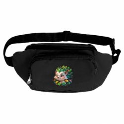 Сумка-бананка Зеленый ёжик в суккулентах - FATLINE Сумка-бананка Зеленый ёжик в суккулентах