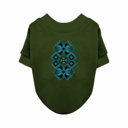 Світшот для собаки Український візерунок блакитний - FATLINE Світшот для собаки Український візерунок блакитний