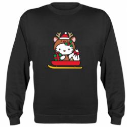 Свитшот унисекс Китти на санках - FATLINE Свитшот унисекс Китти на санках