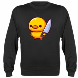 Свитшот унисекс Милая уточка с ножом - FATLINE Свитшот унисекс Милая уточка с ножом