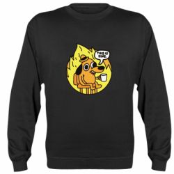 Свитшот унисекс This is fine dog meme