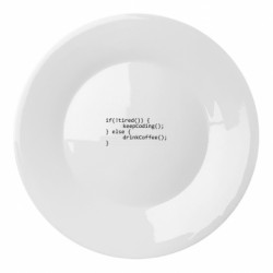 Тарелка If tired - drink coffee - FATLINE Тарелка If tired - drink coffee