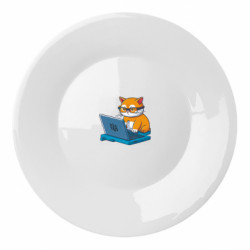 Тарелка кот программист патриот - FATLINE Тарелка кот программист патриот