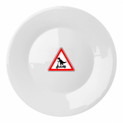 Тарілка ⚠️ Обережно Динозаври на електросамокатах - FATLINE Тарілка ⚠️ Обережно Динозаври на електросамокатах