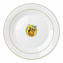 Тарелка This is fine dog meme - FATLINE Тарелка This is fine dog meme